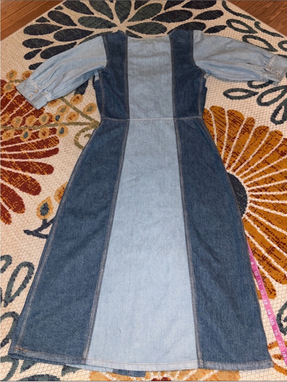 Ganni Two-Tone Denim Dress size 34 - Picture 12 of 14